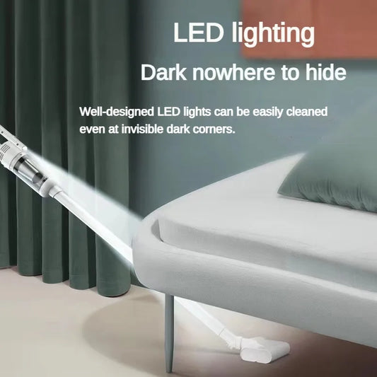 19000Pa Powerful Cordless Vacuum Cleaner – 2-in-1 Handheld & Stick, 53000RPM Motor, LED Light, Lightweight Home & Car Cleaning