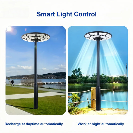 Solar Garden Light - UFO Design Outdoor LED Lamp with Remote Control
