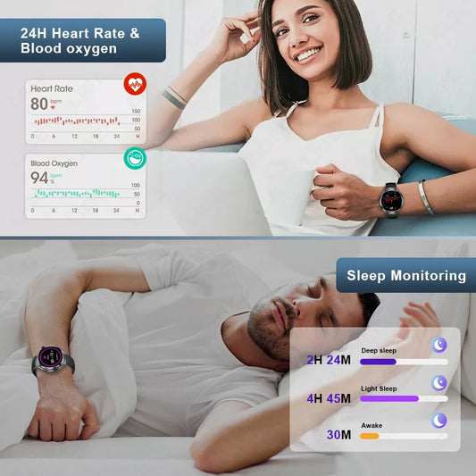 3ATM Waterproof Smartwatch for Men – 360×360 HD Display, Bluetooth Calling, Heart & Health Monitoring, Outdoor Sports Fitness Watch – BAMİR Online Store’s