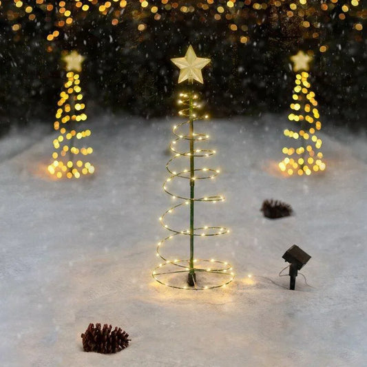 Solar Powered Christmas Tree Light - 8 Modes LED Garden Yard Landscape Decoration