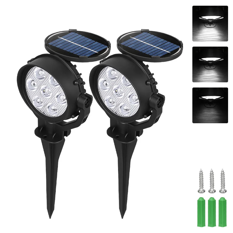 Solar LED Spotlight Outdoor – 1/2 Pack RGB & Warm/White Options | Waterproof Garden Landscape Light for Yard, Pathway & Trees