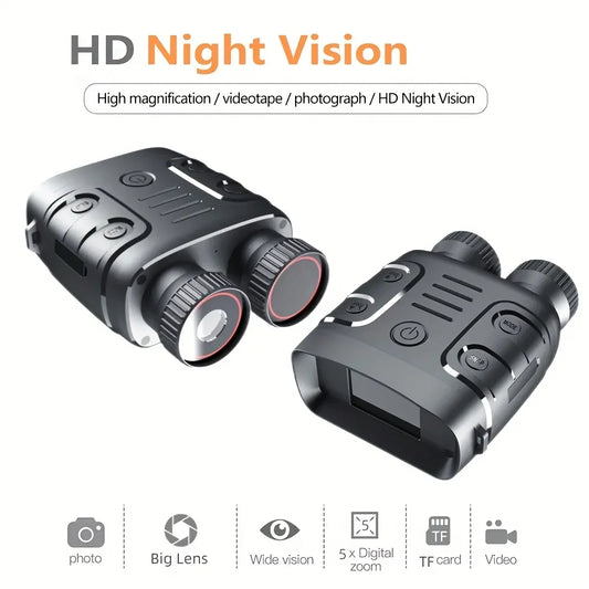 1080P Night Vision Binoculars with 5X Digital Zoom – Infrared Hunting Scope, HD Video Recording, Outdoor Wildlife & Security Observation Device – Professional Night Vision Goggles