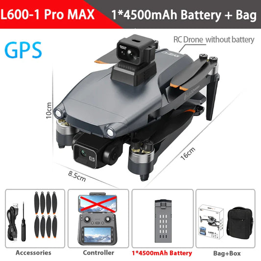 L600-1 Pro MAX 4K GPS Drone - 3-Axis Gimbal, HD Camera, 360° Obstacle Avoidance | Professional Quadcopter