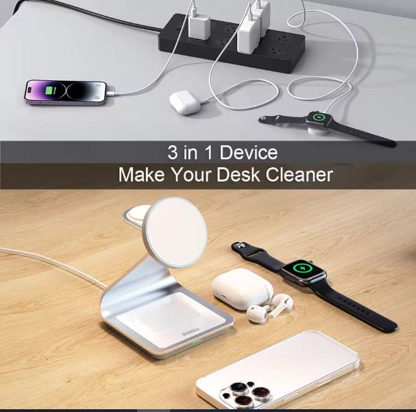 BAMİR Charge Pro™ – 3-in-1 Magnetic Wireless Charging Stand