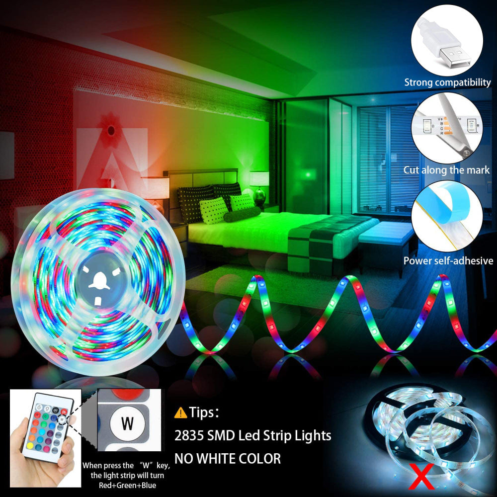 Smart RGB LED Strip Lights - Bluetooth Control USB Powered Ambient Lighting