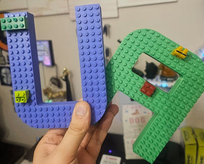 Custom 3D Printed Name Letters – LEGO-Style Decorative Gift