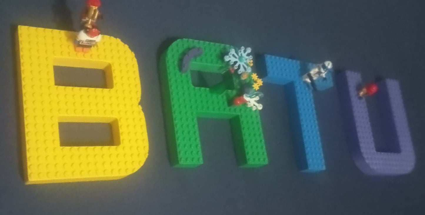 Custom 3D Printed Name Letters – LEGO-Style Decorative Gift