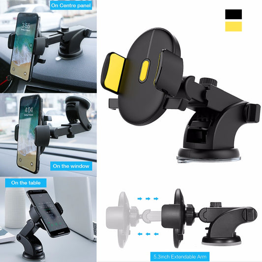 Telescopic Car Phone Holder - Dashboard Suction Cup Mount - Long Arm