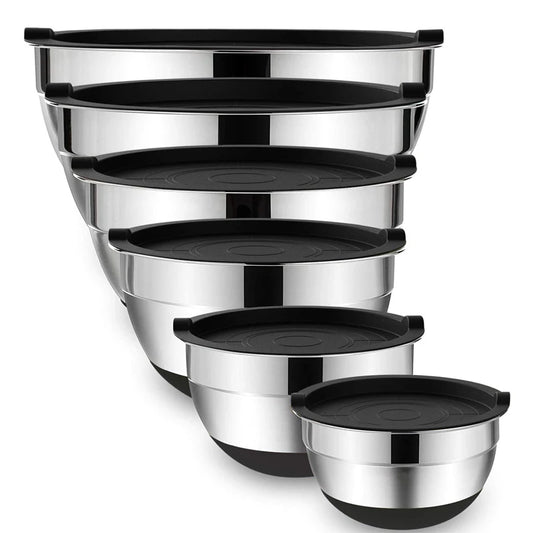 Stainless Steel Mixing Bowls with Lids – Non-Slip Base, Nesting Kitchen Bowl Set (6-Piece)
BAMİR Online Store’s
