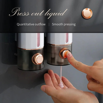 450ml Press-Type Wall Mounted Soap Dispenser – Leak-Proof Refillable Shampoo & Body Wash Bottle