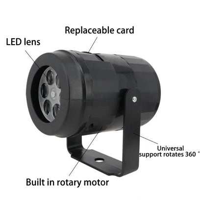 LED Christmas Projection Light - 6 Card Patterns Holiday Atmosphere Lamp