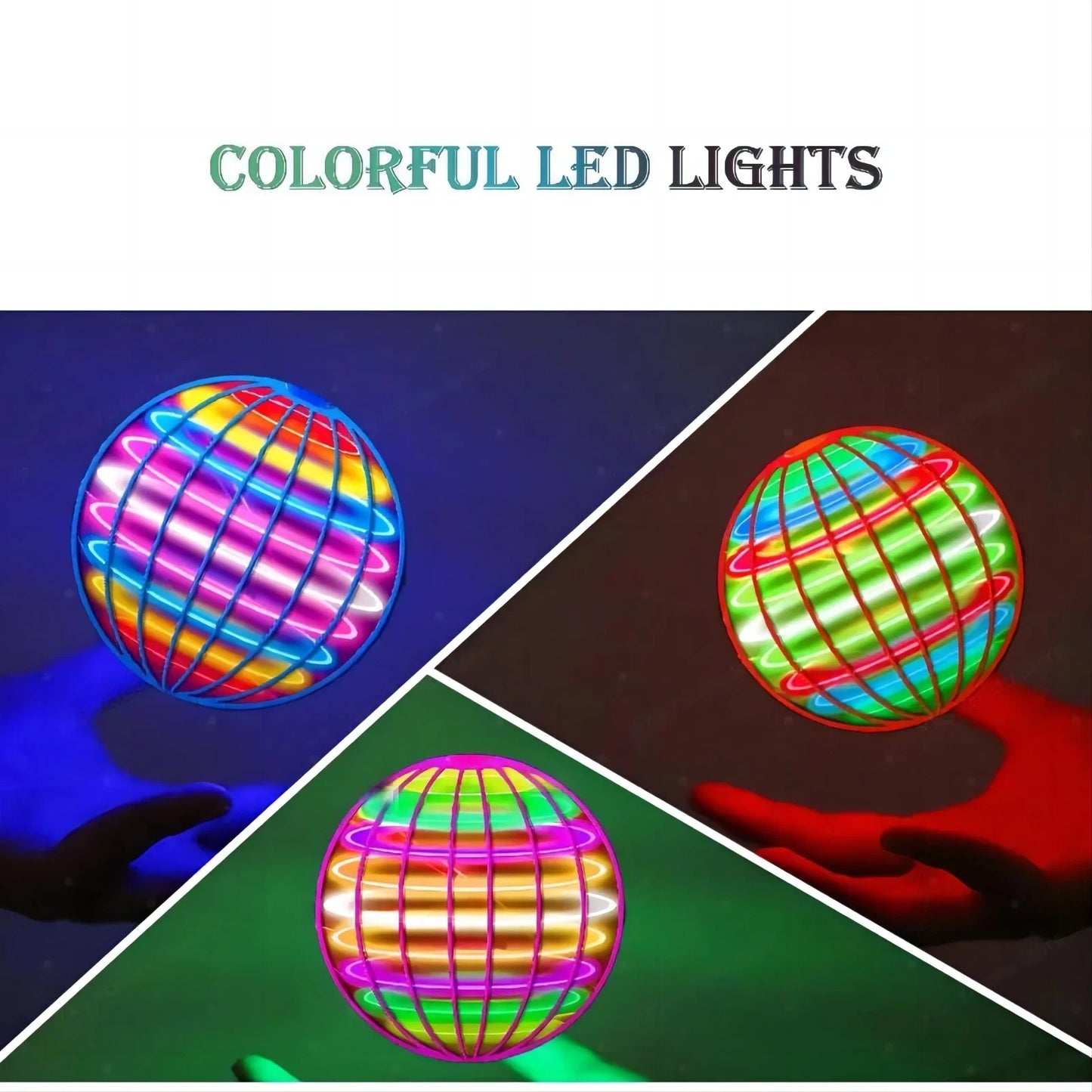 Flying Cosmic LED Hover Ball – 360° Hand-Controlled RGB Suspension Toy, Rechargeable Indoor & Outdoor Flying Orb