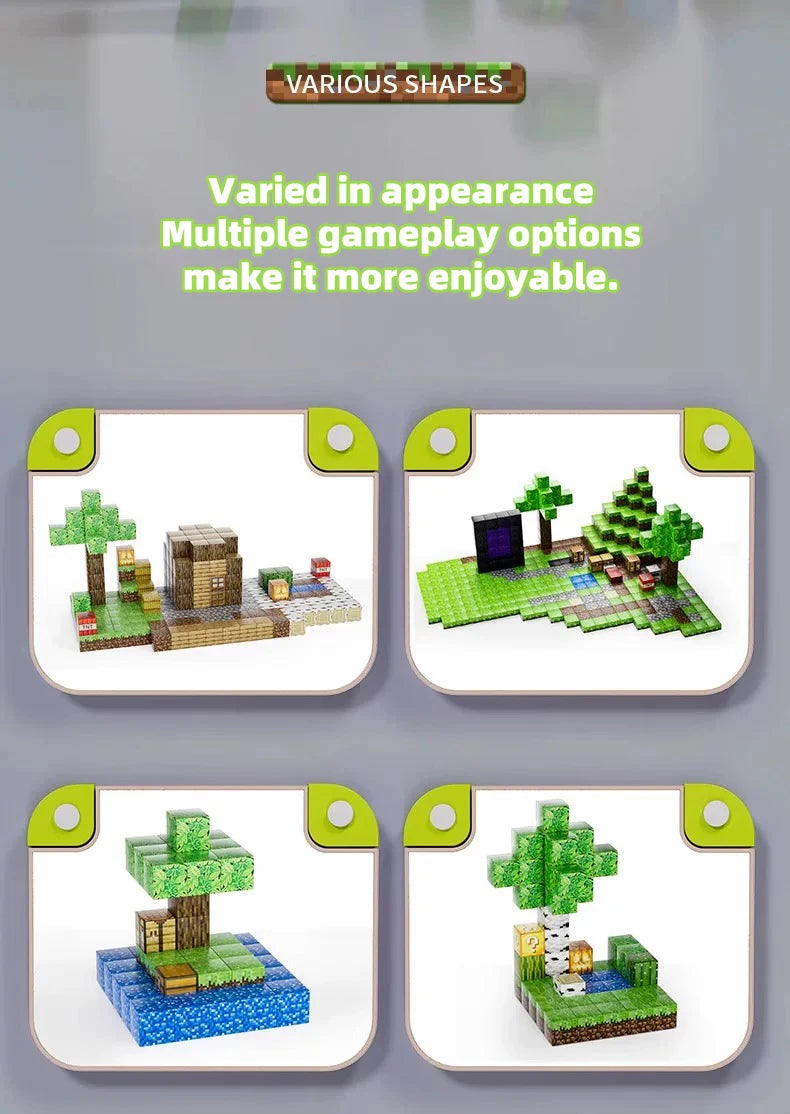 Magnetic Building Blocks - Creative Construction Toy Set with Figures & Storage Box