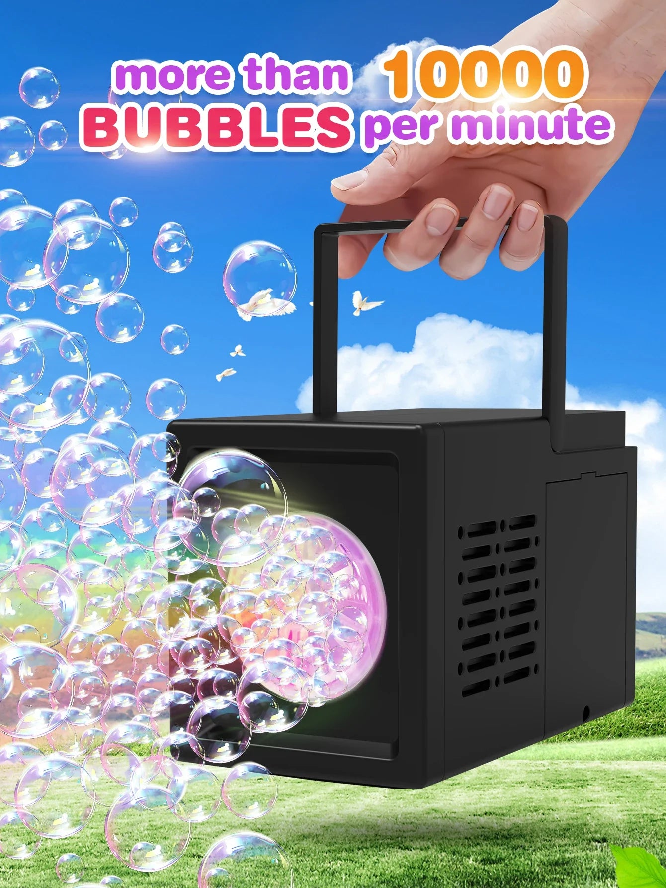 BAMİR™ Auto Bubble Machine – 10-Hole Electric Bubble Blower for Parties, Kids, Outdoor & Events