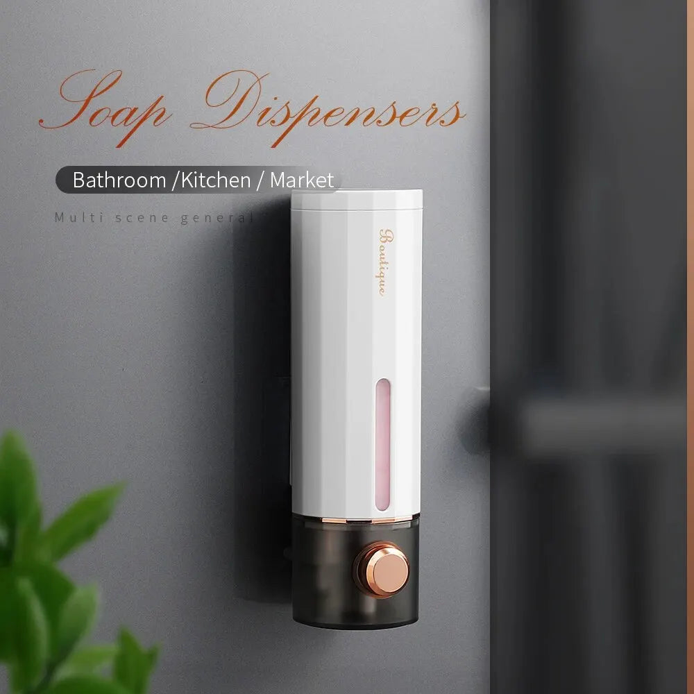 450ml Press-Type Wall Mounted Soap Dispenser – Leak-Proof Refillable Shampoo & Body Wash Bottle