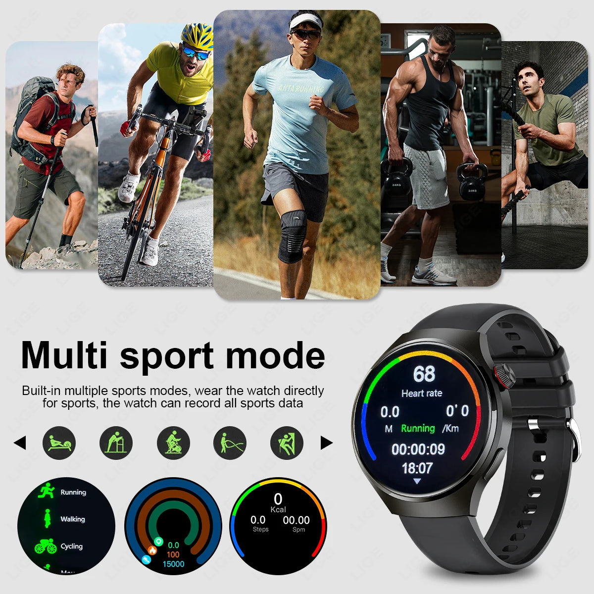 3ATM Waterproof Smartwatch for Men – 360×360 HD Display, Bluetooth Calling, Heart & Health Monitoring, Outdoor Sports Fitness Watch – BAMİR Online Store’s
