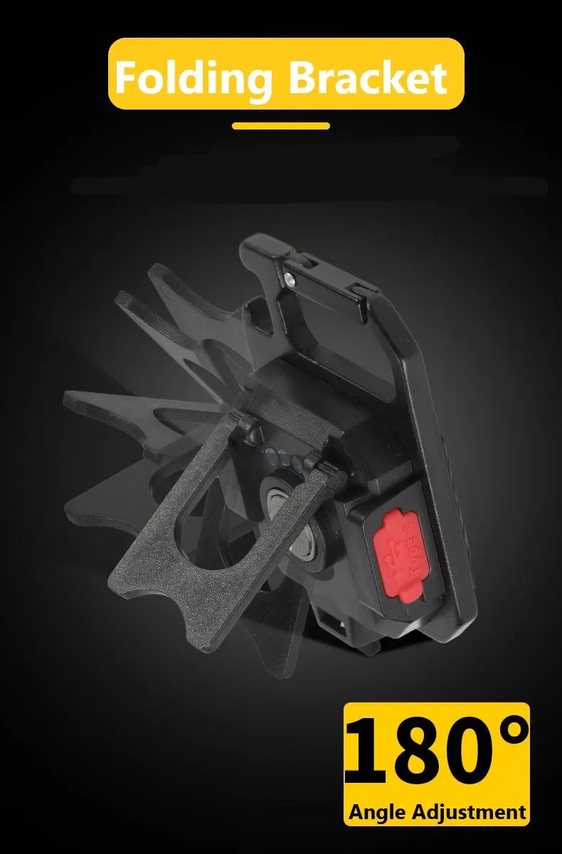 Heinast Mini LED Flashlight Magnetic COB Outdoor Camping Pocket Work Light 800 Lumens USB Rechargeable 7 Modes Spotlights