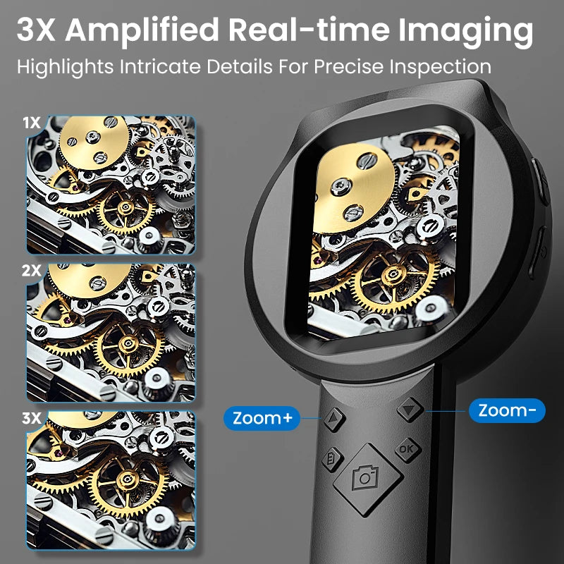 2.8" IPS Digital Magnifier - HD 1080P 100X Portable Microscope with LED Light & Remote Control