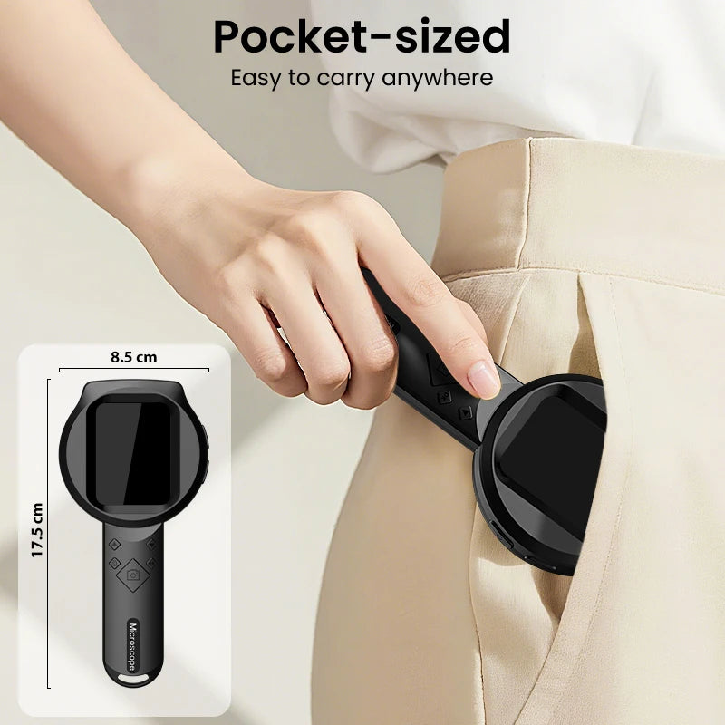 2.8" IPS Digital Magnifier - HD 1080P 100X Portable Microscope with LED Light & Remote Control