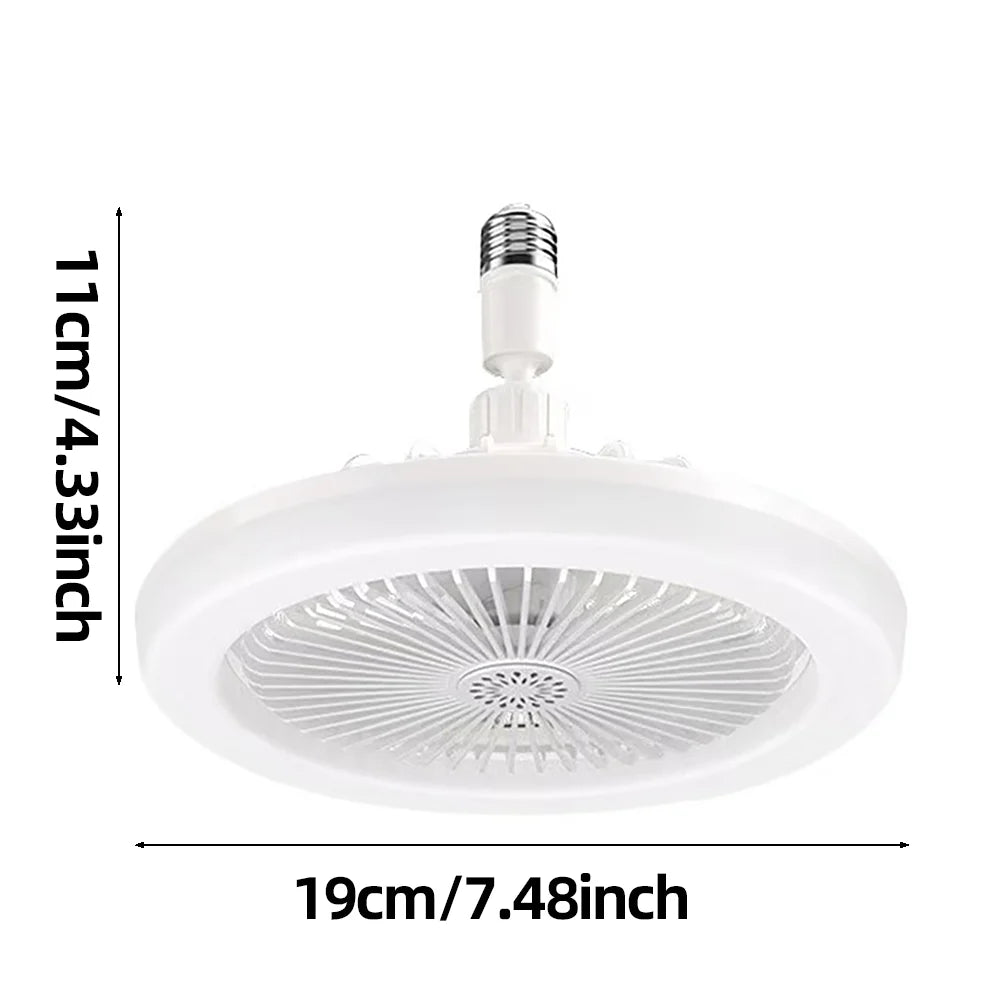 3-in-1 Ceiling Fan Light - Remote Control LED Lamp with E27 Base