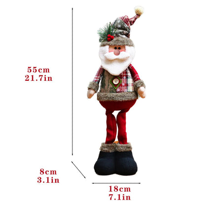 New Large Christmas Santa Claus Snowman Doll - Standing Plush Ornament Decoration for Kids