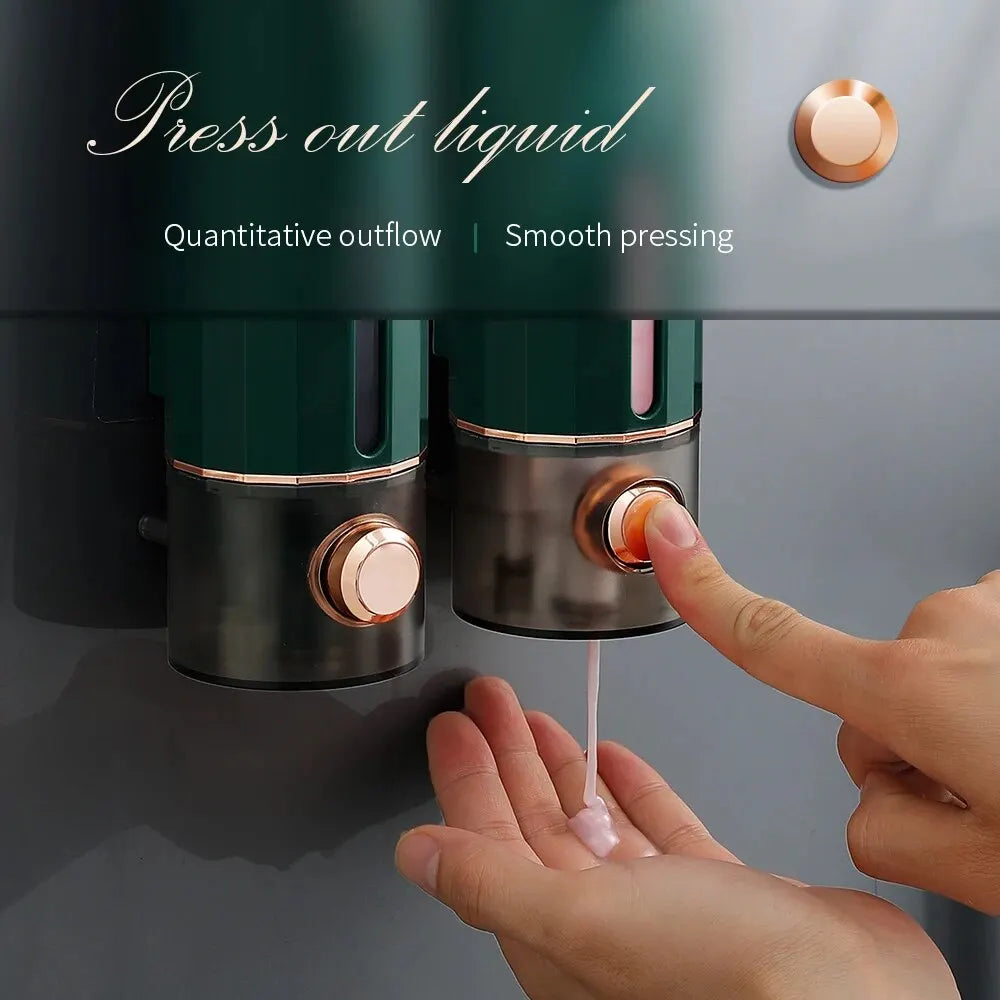 450ml Press-Type Wall Mounted Soap Dispenser – Leak-Proof Refillable Shampoo & Body Wash Bottle