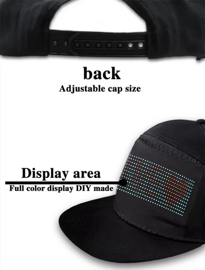 2025 LED Display Cap – APP Controlled Light-Up Hat with Custom Text, Music EQ, Emojis & Animation | DIY Programmable Glowing Cap – For Men & Women (BAMİR Online Store’s)