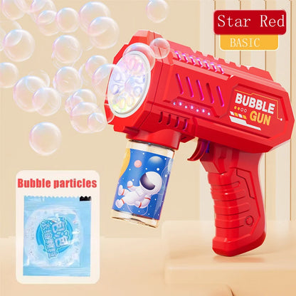 Automatic Bubble Gun Machine – 20 Modes Bubble Blower Toy for Kids, LED Light Up Bubble Gun with Bubble Liquid – Outdoor Summer Fun Beach Toy Gift