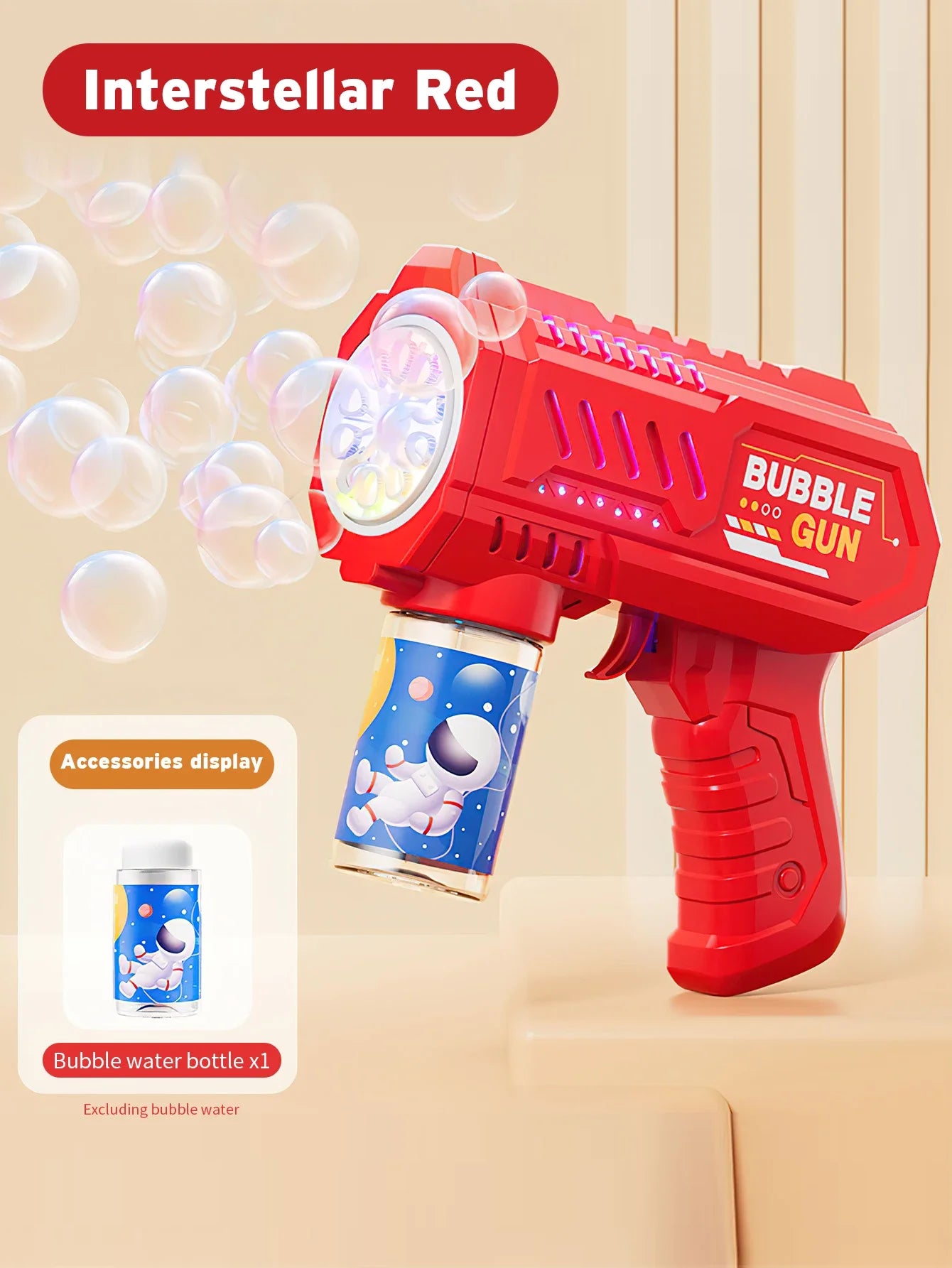 Automatic Bubble Gun Machine – 20 Modes Bubble Blower Toy for Kids, LED Light Up Bubble Gun with Bubble Liquid – Outdoor Summer Fun Beach Toy Gift