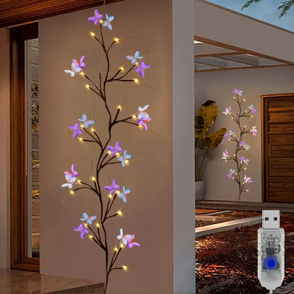 Enchanted Willow Vine Light – 30 LED USB Powered Waterproof Butterfly Wall Decor