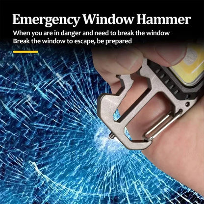 1-3PacK Multifunction Keychain Lighting 7 Modes COB Flashlight Portable Rechargeable Emergency Camping Outdoor Hiking Work Lamps