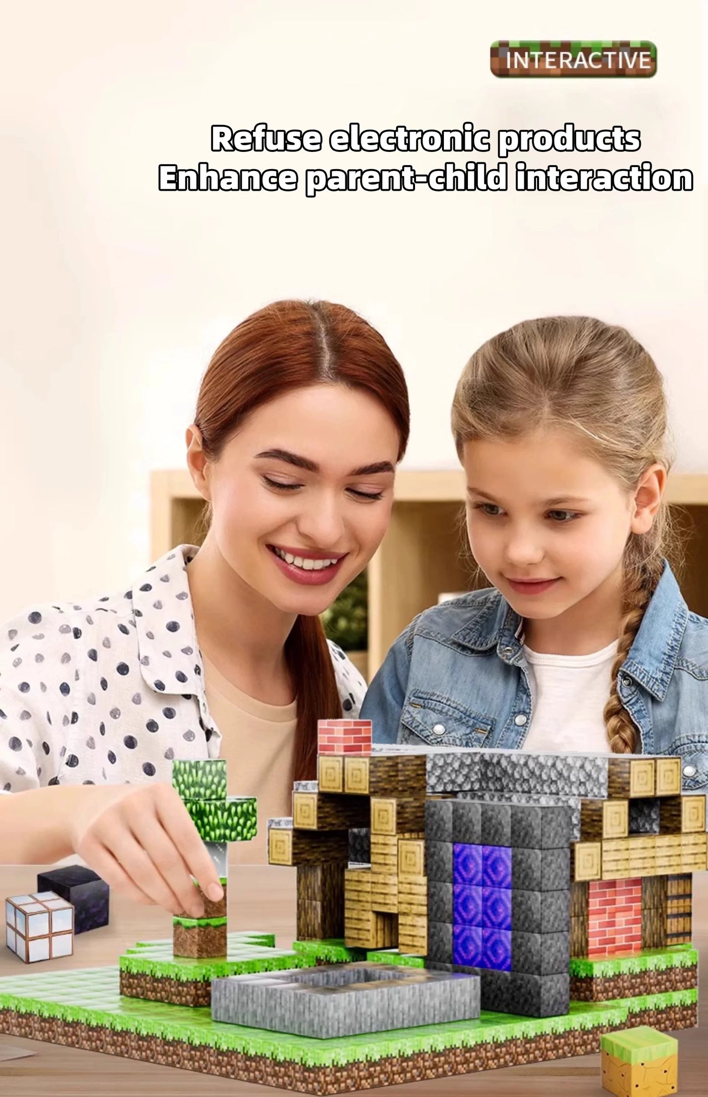 Magnetic Building Blocks - Creative Construction Toy Set with Figures & Storage Box