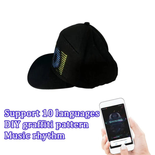 2025 LED Display Cap – APP Controlled Light-Up Hat with Custom Text, Music EQ, Emojis & Animation | DIY Programmable Glowing Cap – For Men & Women (BAMİR Online Store’s)