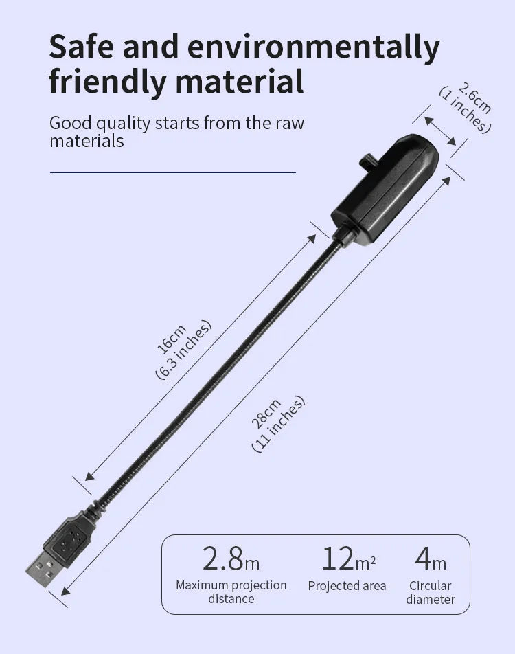 USB Projection Light - 5V LED Atmosphere Lamp with Changeable Patterns (Moon, Planet, Halloween, Christmas)