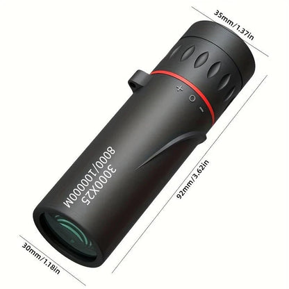 3000×25 HD Long-Range Portable Monocular Telescope – High-Power Zoom, Low-Light Night Vision, Compact Outdoor Camping & Wildlife Spotting Scope