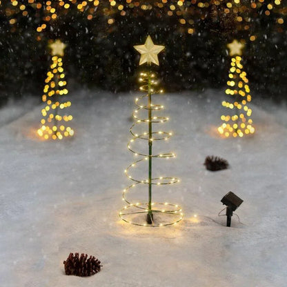 Solar Powered Christmas Tree Light - 8 Modes LED Garden Yard Landscape Decoration