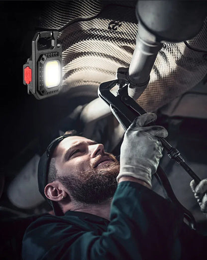 Heinast Mini LED Flashlight Magnetic COB Outdoor Camping Pocket Work Light 800 Lumens USB Rechargeable 7 Modes Spotlights