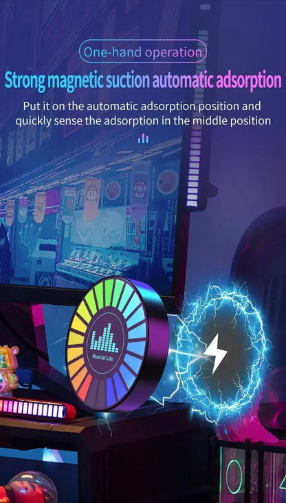 Aromatherapy Car Air Freshener Light - Magnetic RGB Ambient Lamp with Rechargeable Battery