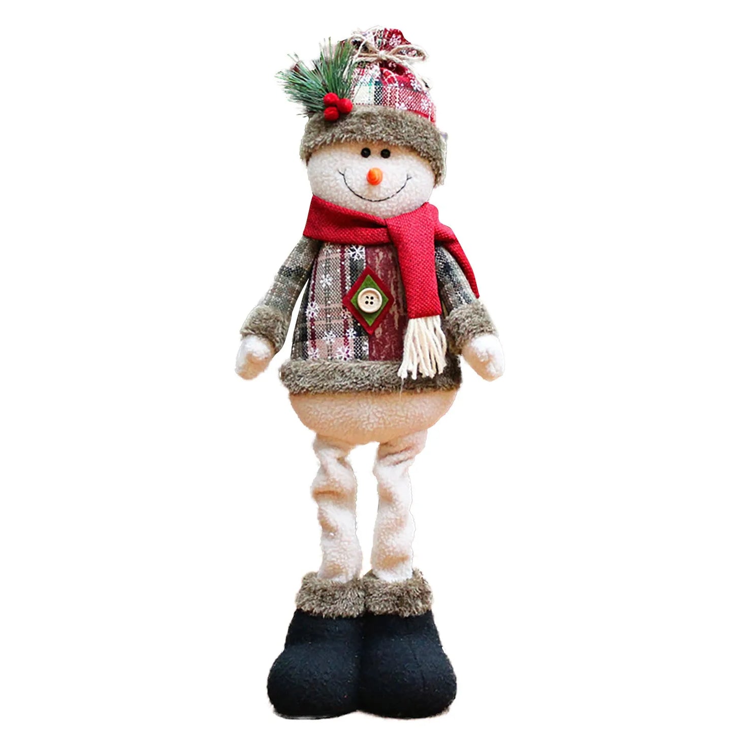New Large Christmas Santa Claus Snowman Doll - Standing Plush Ornament Decoration for Kids