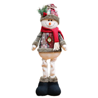 New Large Christmas Santa Claus Snowman Doll - Standing Plush Ornament Decoration for Kids