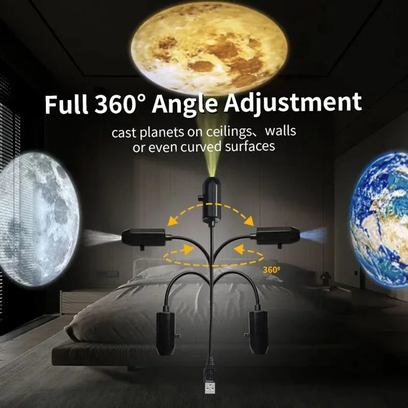 LED Christmas Projector Light - USB Powered Night Light with 4/10 Modes