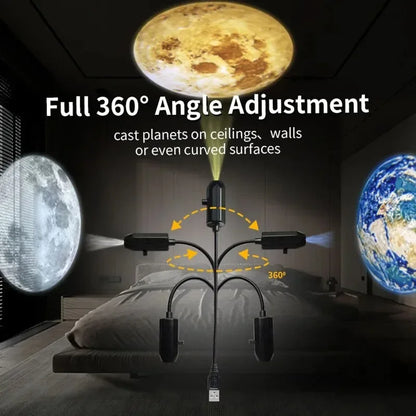 LED Christmas Projector Light - USB Powered Night Light with 4/10 Modes