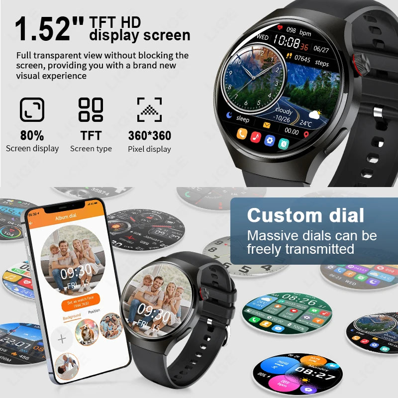 3ATM Waterproof Smartwatch for Men – 360×360 HD Display, Bluetooth Calling, Heart & Health Monitoring, Outdoor Sports Fitness Watch – BAMİR Online Store’s