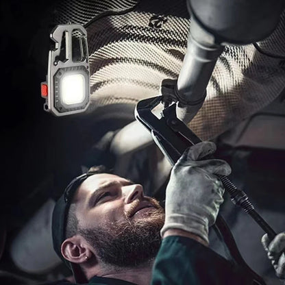 1-3PacK Multifunction Keychain Lighting 7 Modes COB Flashlight Portable Rechargeable Emergency Camping Outdoor Hiking Work Lamps