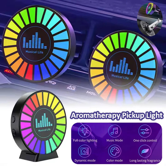 Aromatherapy Car Air Freshener Light - Magnetic RGB Ambient Lamp with Rechargeable Battery