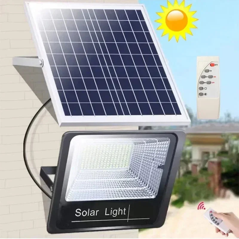 30W Solar Flood Light - 1000mAh LED Spotlight with Remote Control IP67 Waterproof