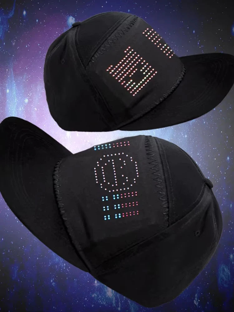 2025 LED Display Cap – APP Controlled Light-Up Hat with Custom Text, Music EQ, Emojis & Animation | DIY Programmable Glowing Cap – For Men & Women (BAMİR Online Store’s)