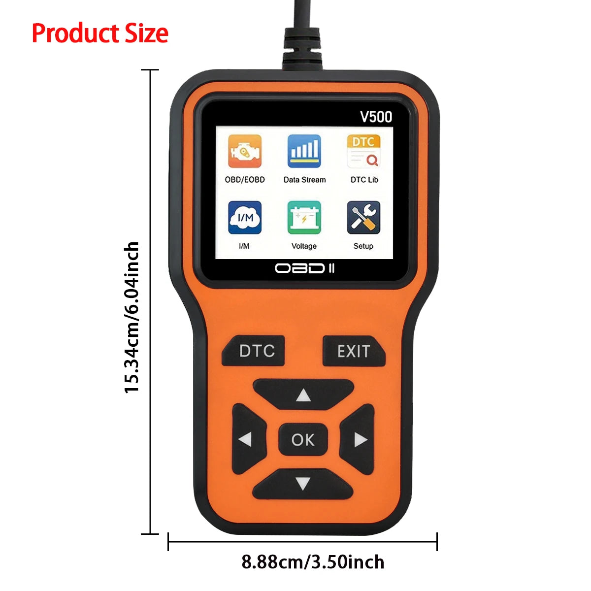Car OBD2 Scanner V500 – Engine Fault Code Reader, Battery Voltage Tester & Live Data Diagnostic Tool