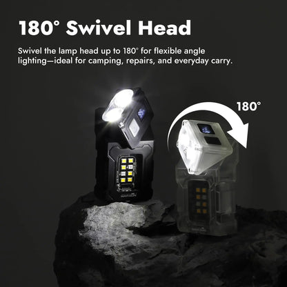 Mini USB Rechargeable LED Flashlight Portable Magnetic Work Light Super Bright COB Torch for Outdoor Camping Emergency Lantern