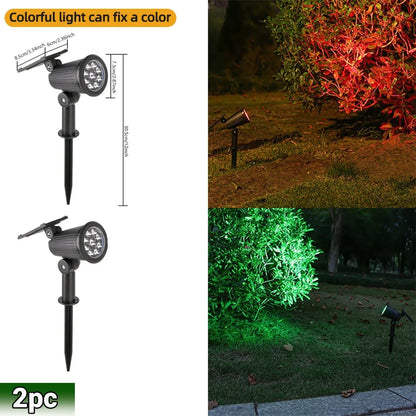 Solar LED Spotlight Outdoor – 1/2 Pack RGB & Warm/White Options | Waterproof Garden Landscape Light for Yard, Pathway & Trees